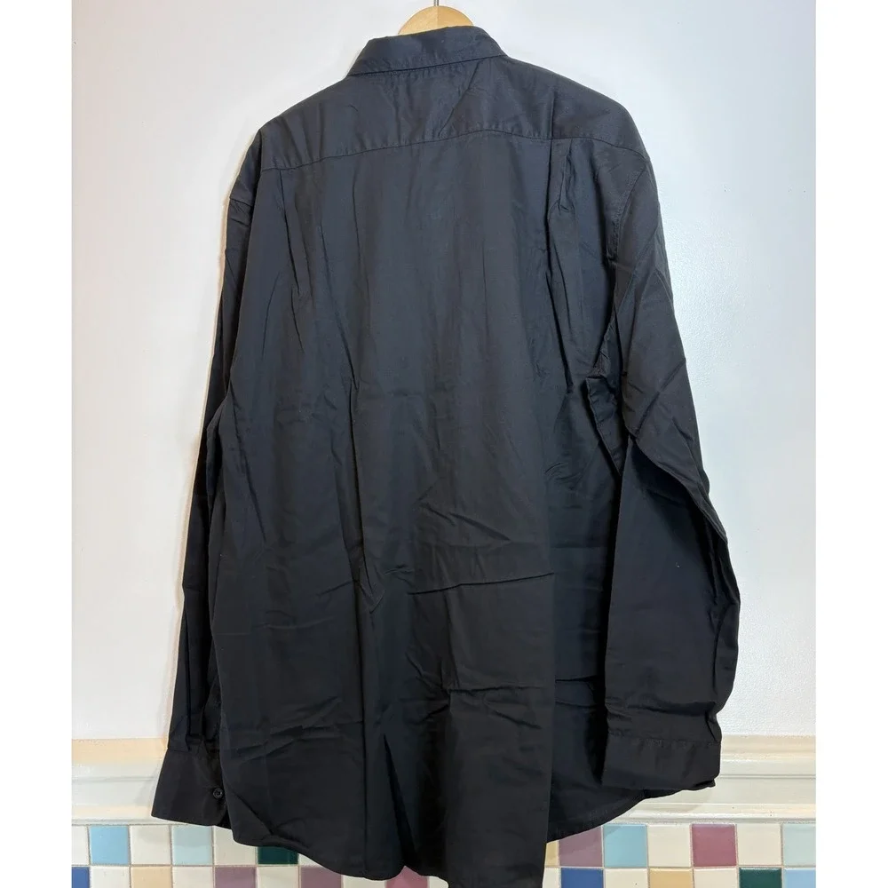 NWT Tri-Mountain Mens 3XLT Black‎ Long Sleeve Button Down Shirt Tall Work Casual